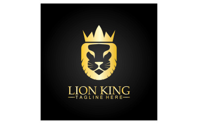 Lion shiel  logo vector template v5