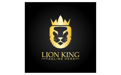 Lion shiel logotyp vektor mall v5