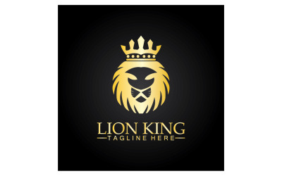 Lion shiel logotyp vektor mall v7