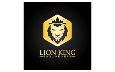 Modèle vectoriel de logo de bouclier de lion v1