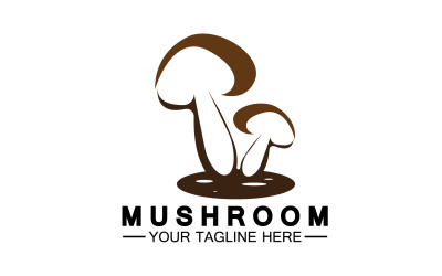 Mantar simgesi logo vektör şablonu v8