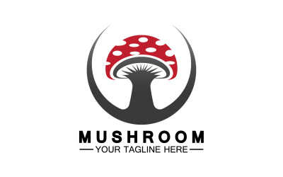 Modèle vectoriel de logo d&amp;#39;icône de champignon v10