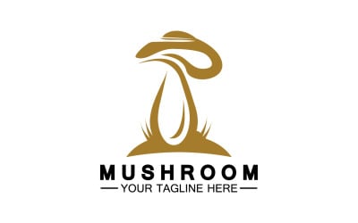 Modelo de vetor de logotipo de ícone de cogumelo v13