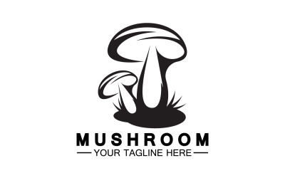 Modelo de vetor de logotipo de ícone de cogumelo v7
