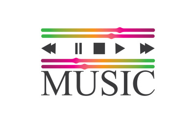 Logotipo del icono de reproducción de notas musicales v16