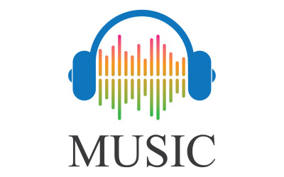 Logotipo del icono de reproducción de notas musicales v18