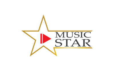 Logotipo del icono de reproducción de notas musicales v22