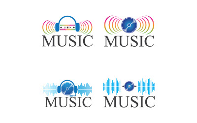 Logotipo del icono de reproducción de notas musicales v34