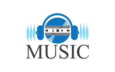 Musiknoten-Wiedergabesymbol-Logo v20