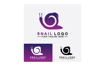 Plantilla vectorial de icono de logotipo lento animal caracol v23