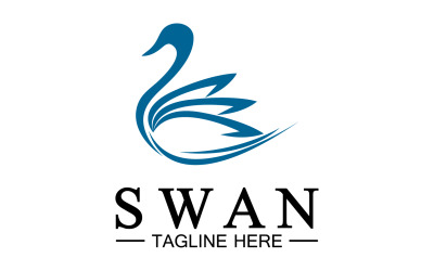 Łabędź zwierzę ikona logo szablon wektor v2