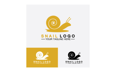 Plantilla vectorial de icono de logotipo lento animal caracol v37