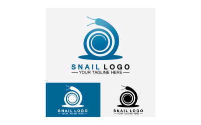 Plantilla vectorial de icono de logotipo lento animal caracol v42