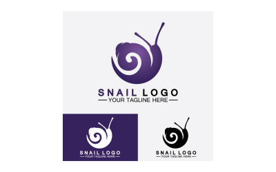 Plantilla vectorial de icono de logotipo lento animal caracol v43
