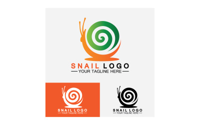 Plantilla vectorial de icono de logotipo lento animal caracol v50
