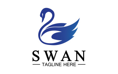Swan animal icon logo vector template v12