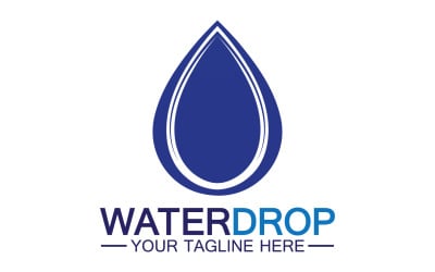 Gota de agua agua azul naturaleza aqua logo icono v10