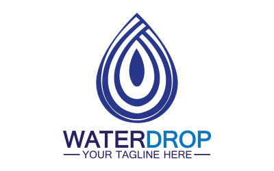 Gota de agua agua azul naturaleza aqua logo icono v12