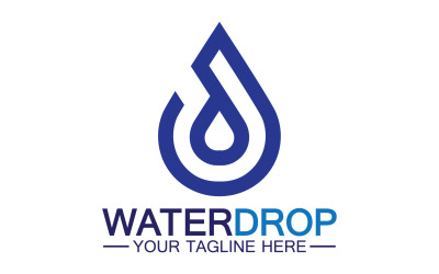 Gota de agua agua azul naturaleza aqua logo icono v13