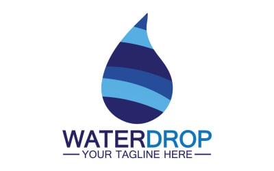 Gota de agua agua azul naturaleza aqua logo icono v19