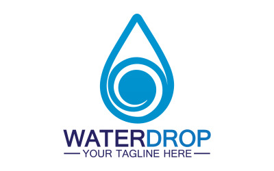 Gota de agua agua azul naturaleza aqua logo icono v23