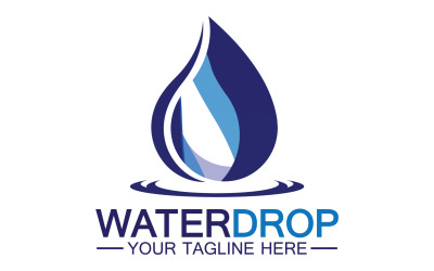 Gota de agua agua azul naturaleza aqua logo icono v25