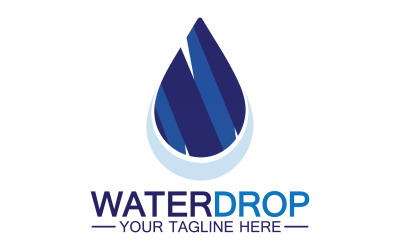 Gota de agua agua azul naturaleza aqua logo icono v28