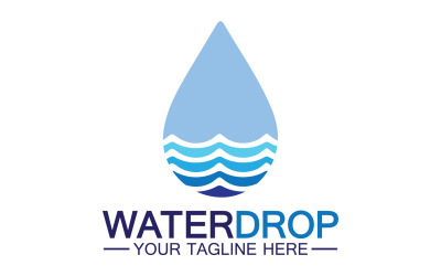 Gota de agua agua azul naturaleza aqua logo icono v36
