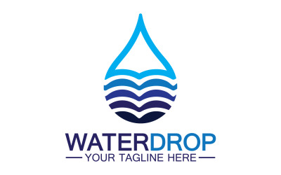 Gota de agua agua azul naturaleza aqua logo icono v44