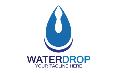 Gota de agua agua azul naturaleza aqua logo icono v9