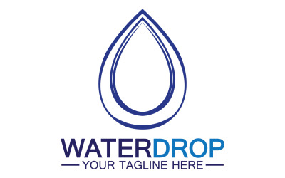 Goutte d&amp;#39;eau eau bleue nature aqua logo icône v15