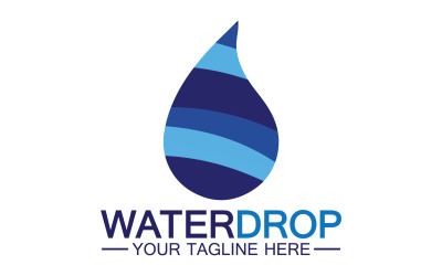 Kropla wody niebieska woda natura aqua logo ikona v19
