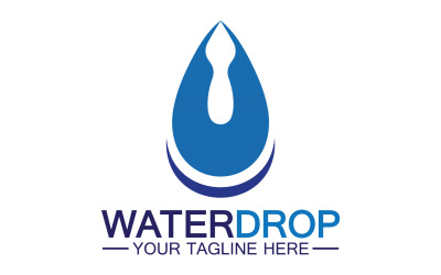 Wassertropfen, blaues Wasser, Natur, Aqua-Logo-Symbol v9