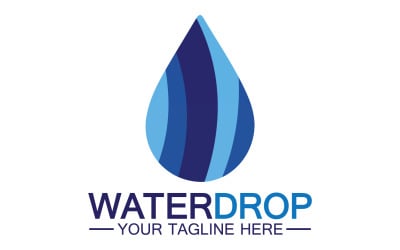 Waterdrop blue water nature aqua logo icon v27