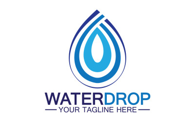 Waterdrop blue water nature aqua logo icon v7