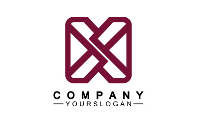X ilk adı logo şirket vektörü v38
