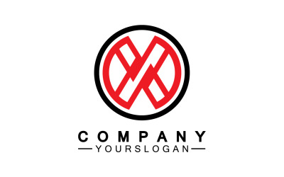 X ilk adı logo şirket vektörü v40