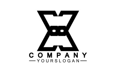 X nombre inicial logotipo empresa vector v11