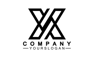 X nombre inicial logotipo empresa vector v15
