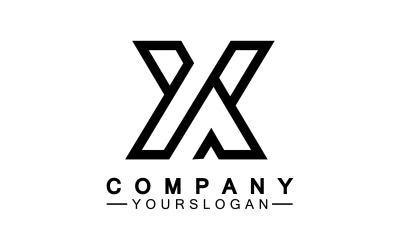 X nombre inicial logotipo empresa vector v8