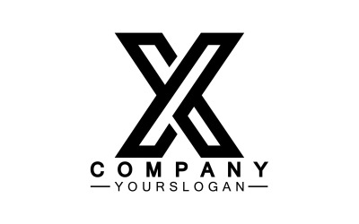 X nome inicial logotipo empresa vetor v16