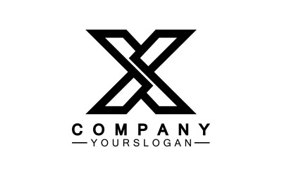 X nome inicial logotipo empresa vetor v9