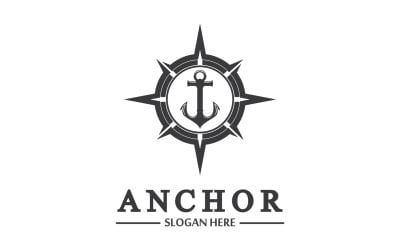 Anchor icon logo template vector v7