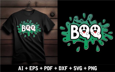 Gömlek veya Etiket için Mutlu Cadılar Bayramı Boo Boo Tasarımı