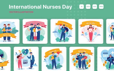 M264_ Pack d&amp;#39;illustrations pour la Journée internationale des infirmières