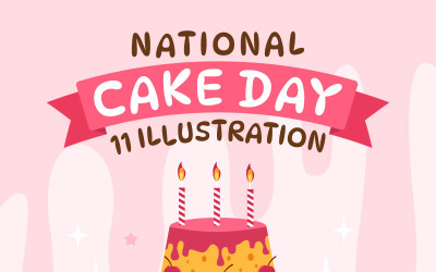 11 Nationale Taartdag Vectorillustratie