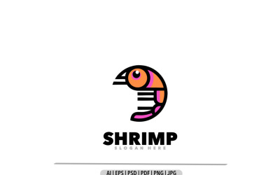 Shrimp line art design logo template