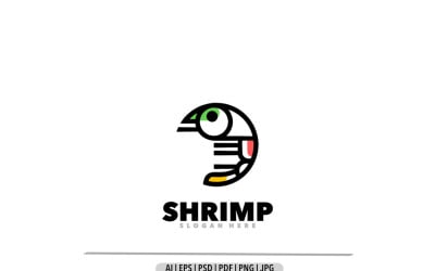 Shrimp line design object logo