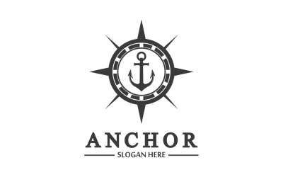 Anchor icon logo template vector v24