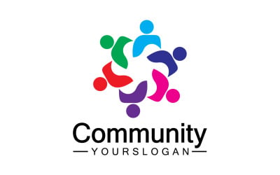 Equipo amigos grupo personas logo icono v16